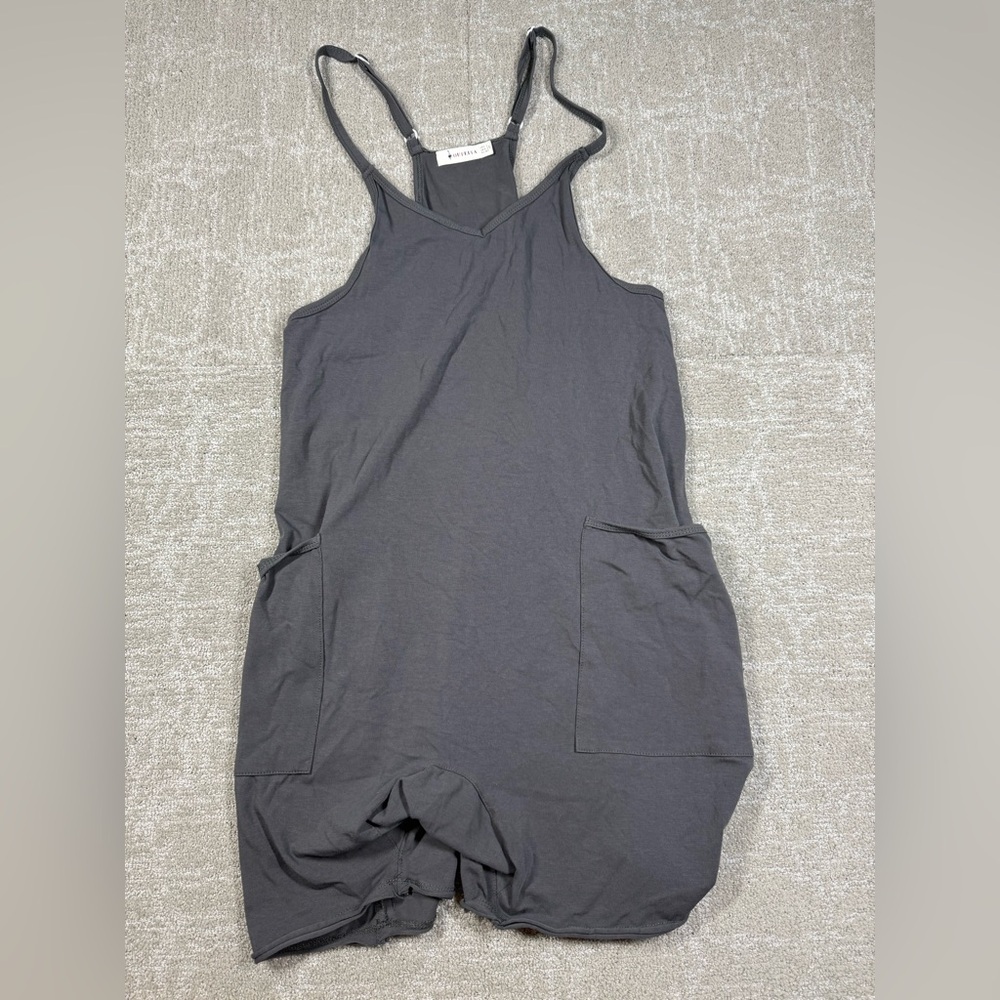 Oufeiya Casual Pocket Short Romper Gray Womens Size 4 Small